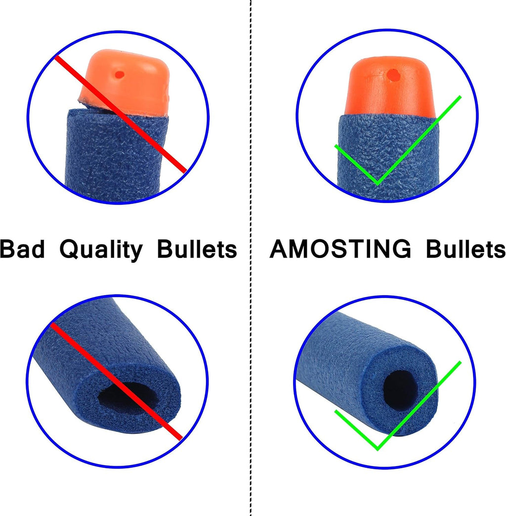 AMOSTING - Dardos de repuesto para dardos Nerf N-Strike Elite (1000 unidades, 100 unidades, color blanco)