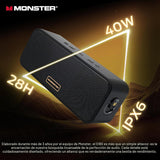 Monster Altavoz Bluetooth S180, altavoz inalámbrico de 40 W con tie...