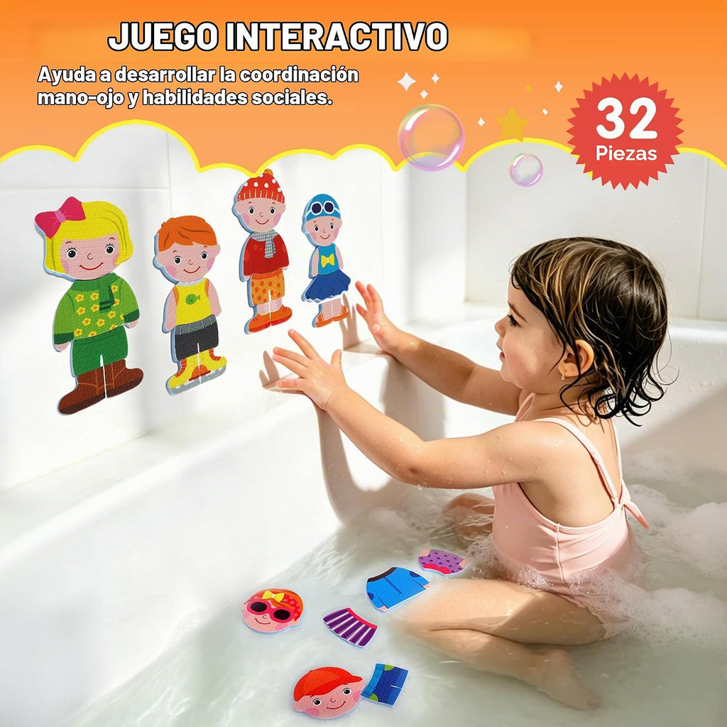 Juguetes de baño para bebés de 1 a 3 años, 32 piezas de juguetes