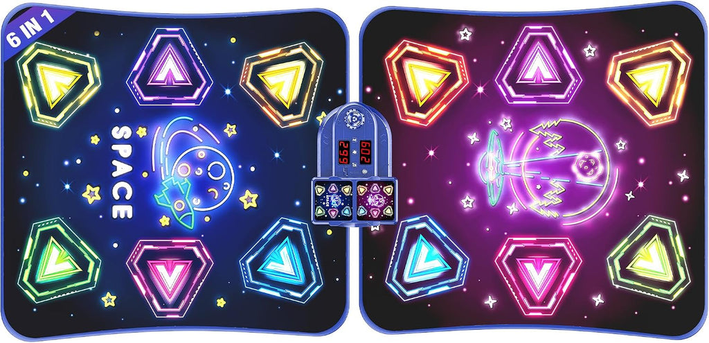 Alfombrilla de baile para niños de 6 a 12 años, 2 jugadores con luces LED