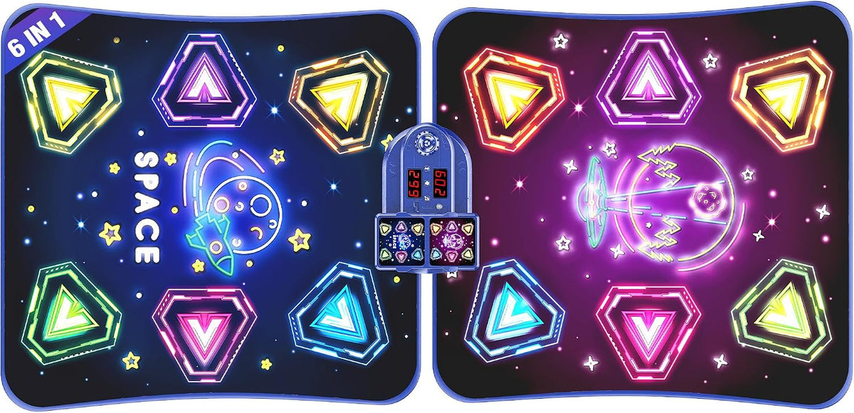 Alfombrilla de baile para niños de 6 a 12 años, 2 jugadores con luces LED
