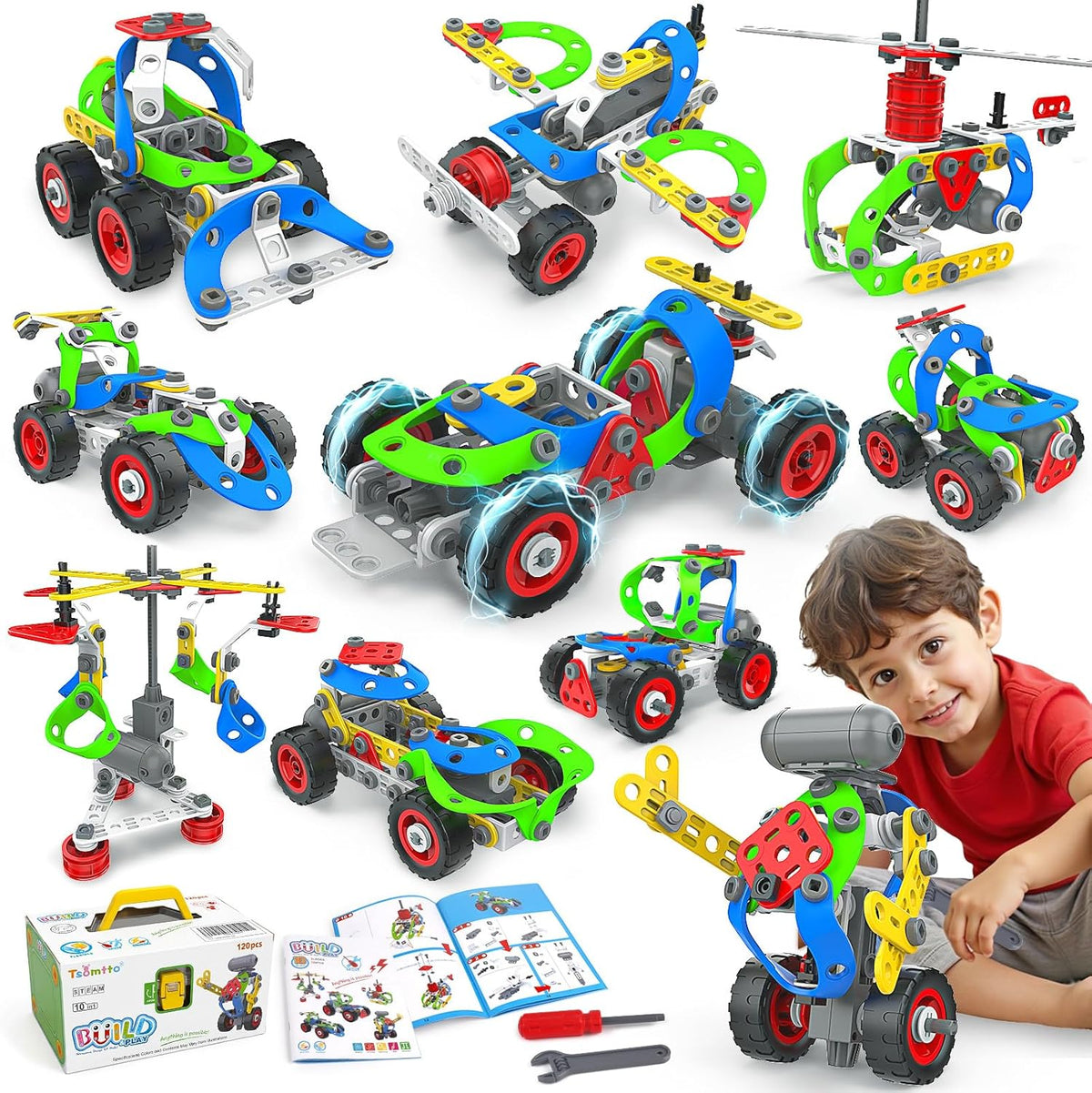 Juguetes STEM eléctricos 10 en 1 para regalos de cumpleaños de niños y