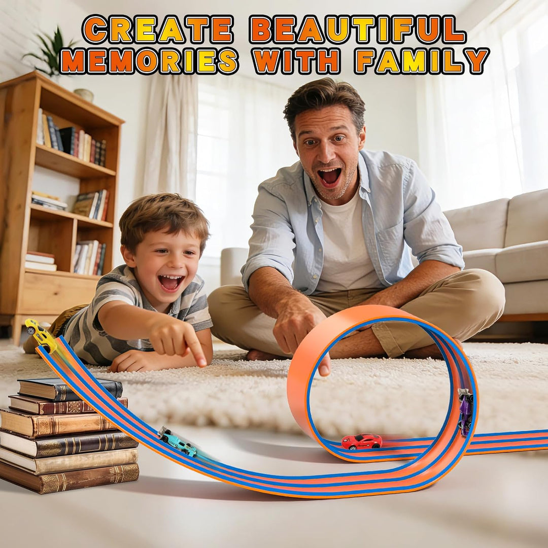 Flex Tracks - Pista de carreras flexible de 15 pies para