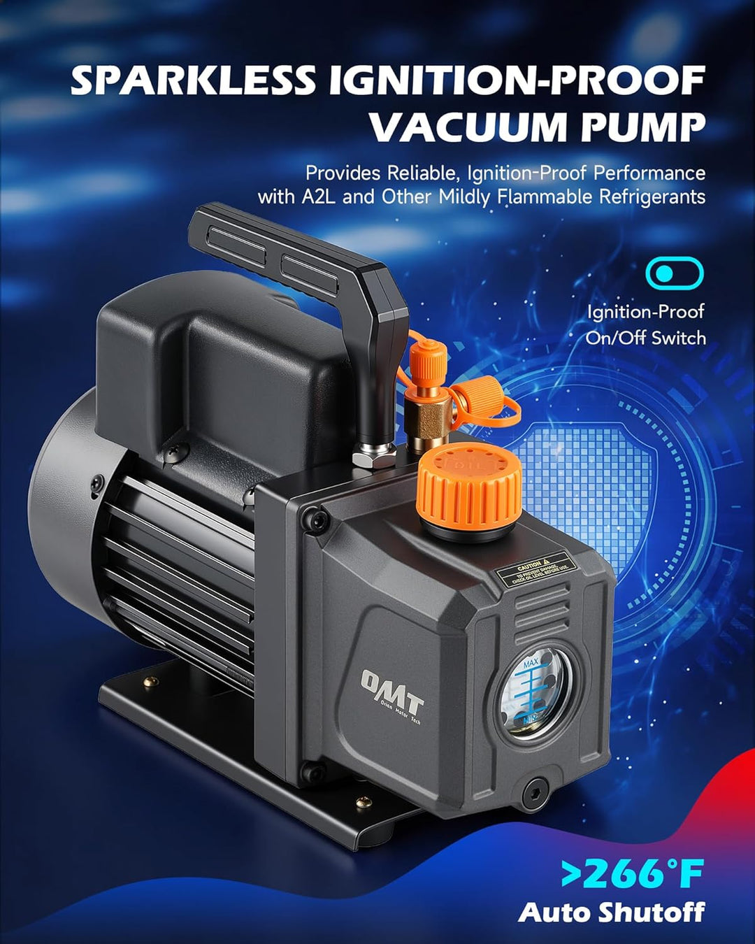 Orion Motor Tech R1234yf Bomba de vacío de AC y juego de manómetros...