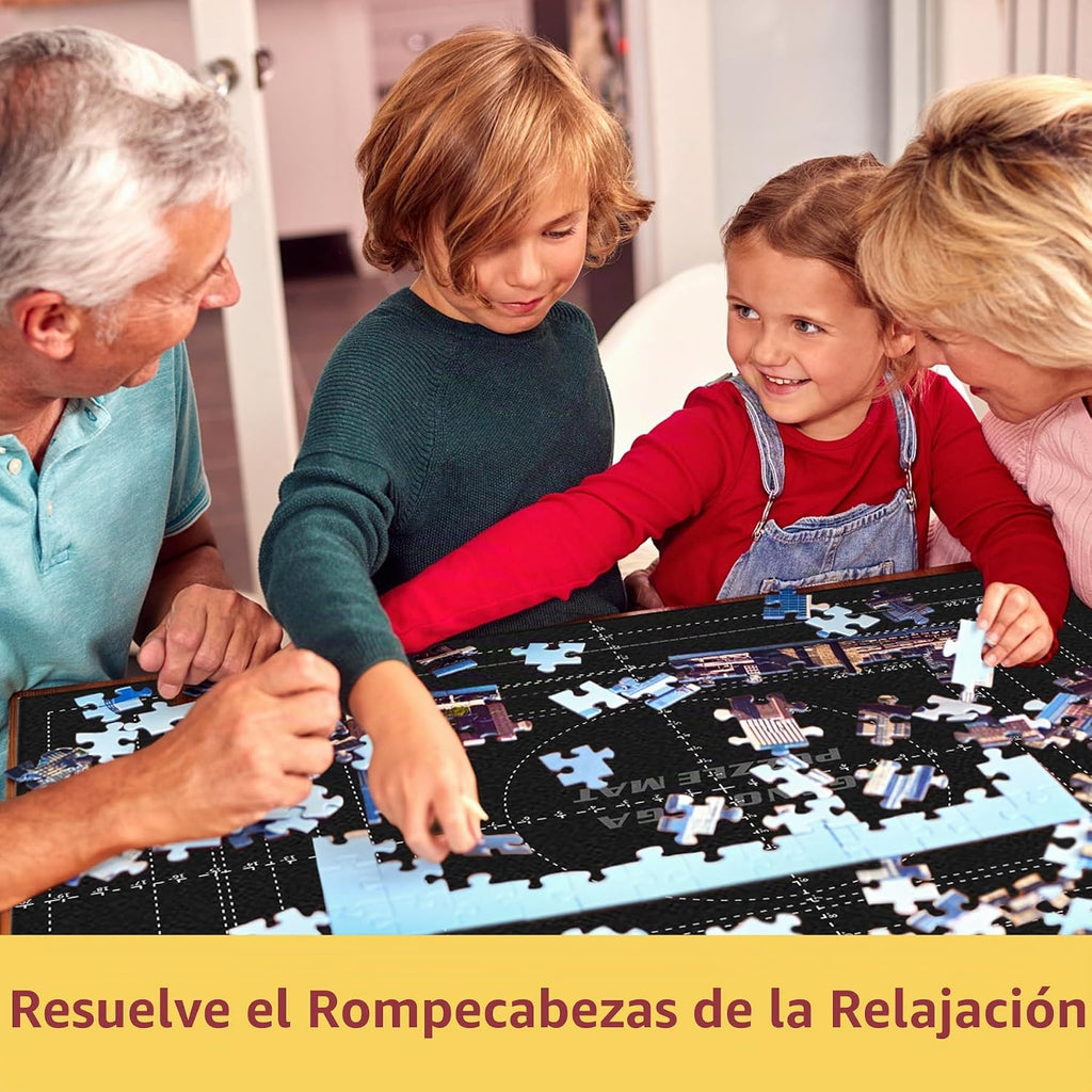 Tapete de rompecabezas enrollable para rompecabezas de hasta 2000, 1500, 1000, 500 piezas grandes y portátiles para guardar la mesa, cubierta de rompecabezas con bandejas clasificadoras, bolsa de