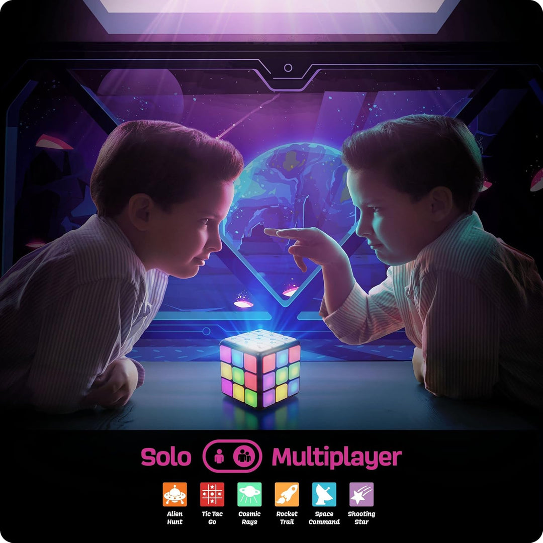 Cubo de actividades de juego recargable, juguetes para niños y niña...