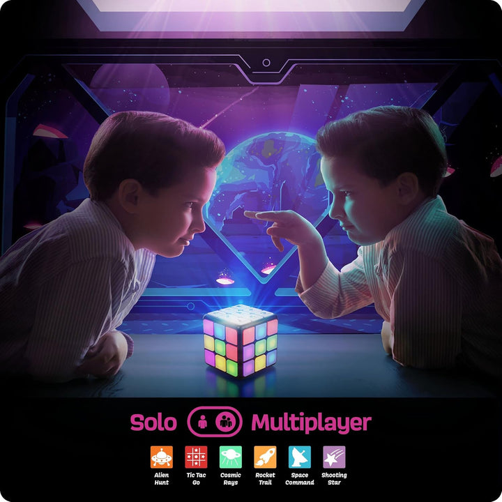 Cubo de actividades de juego recargable, juguetes para niños y niña...
