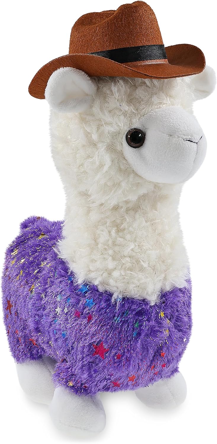 DolliBu Sparkle Eyes - Sombrero de vaquero de peluche de