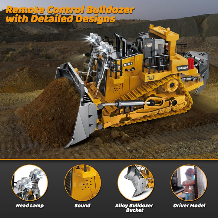 Samtop Juguetes Rc Bulldozer - Vehículos de construcción de control...