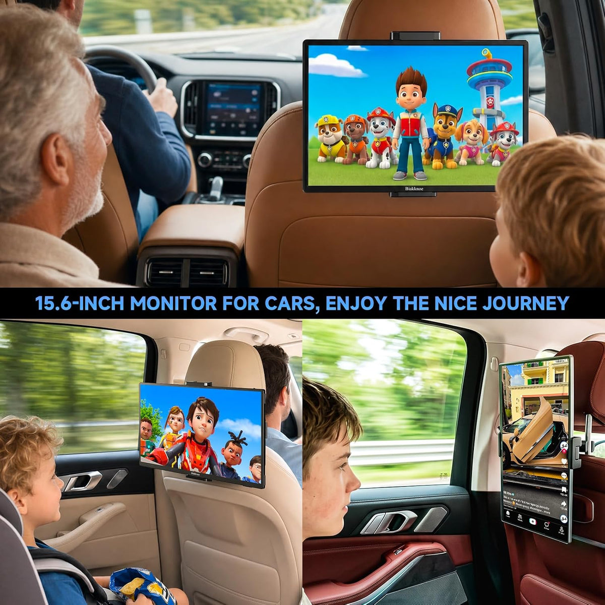Monitor portátil inalámbrico, 15.6" 1080P IPS TV del coche para el