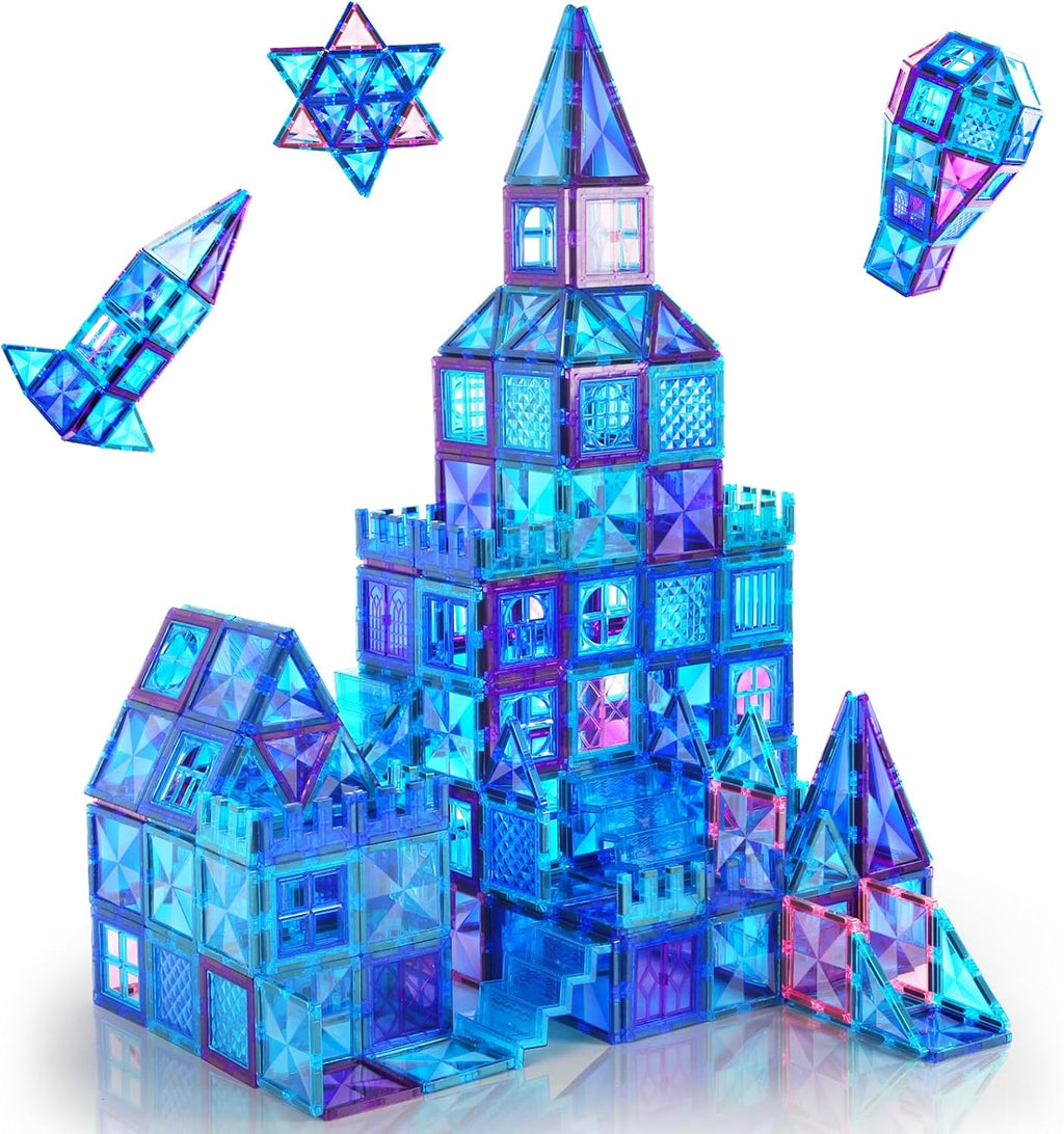 Azulejos magnéticos, 116 bloques de construcción magnéticos, bloques magnéticos de diamante 3D, juguetes de construcción para niños, juguetes educativos para niños y niñas de 3, 4, 5, 6, 7, 8