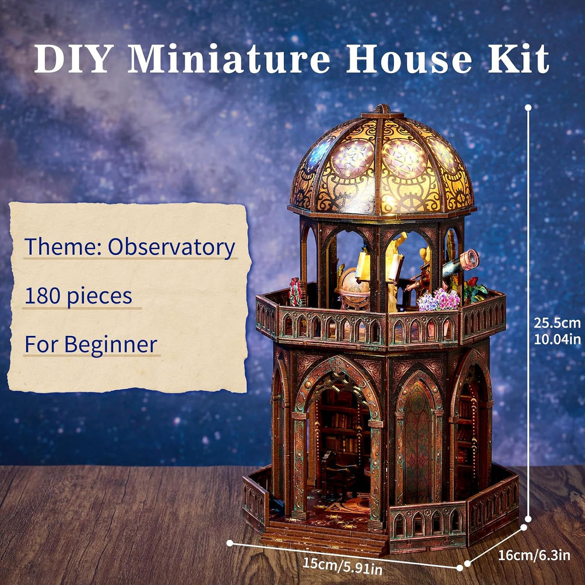Kit de mini casa, casa de muñecas en miniatura para rincón de libros