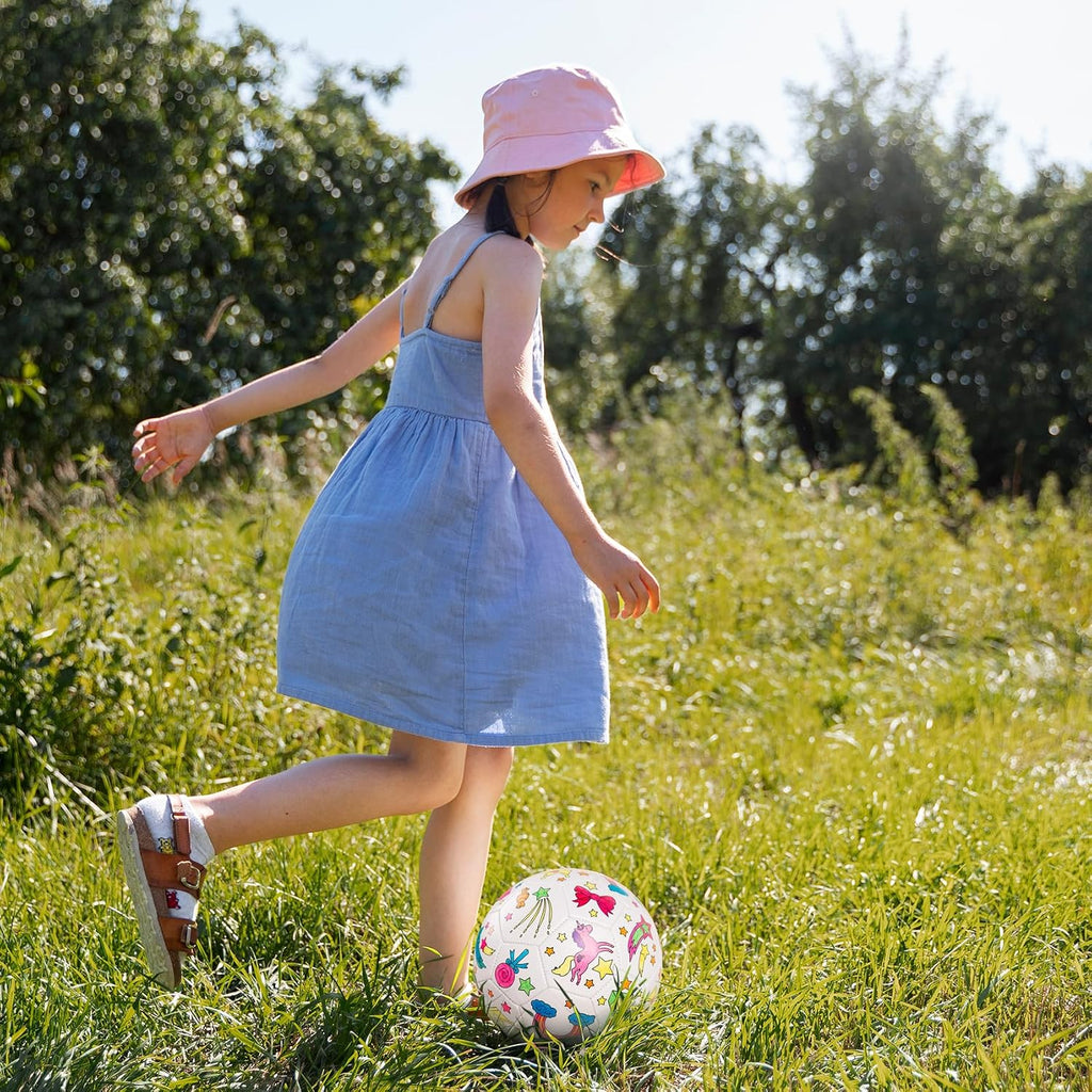 EVERICH TOY Pinta Tu Propio Balón de Fútbol, Regalos de Fútbol con Unicornio para Niñas Niños