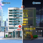 NEWABWN City Hospital Building Set 1350pc LED Lighting Modular Architecture
