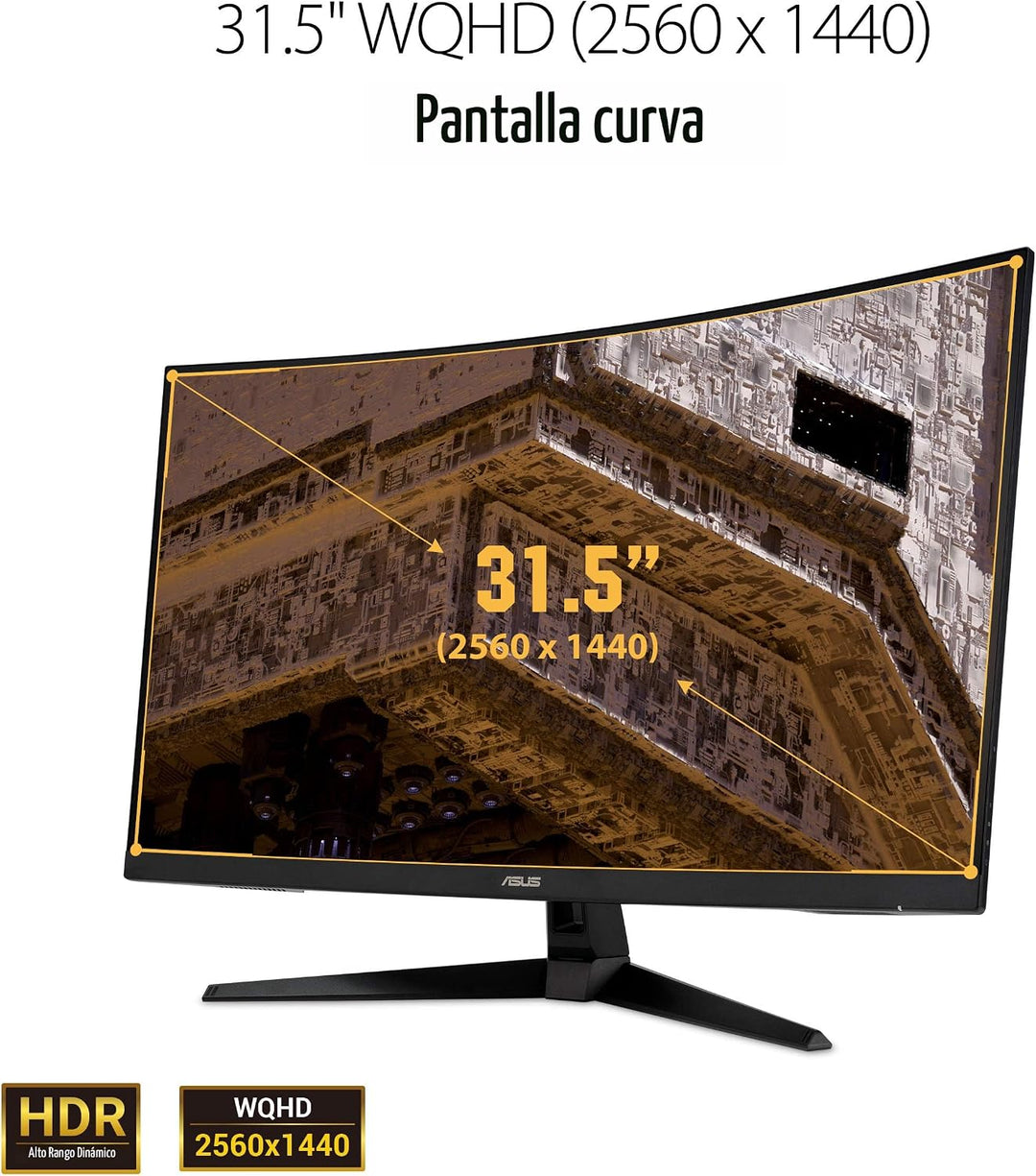 ASUS TUF Gaming - Monitor curvo HDR de 32 pulgadas 1440P (VG32VQ1B)...