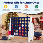 Costzon Giant 4 en una fila, Jumbo 4 a puntuación, juego de mesa gigante para niños y adultos, juego de conexión para patio interior y exterior, de 1.07 m de altura con 42 anillos Jumbo y deslizador