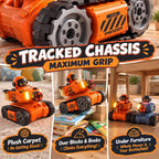 Juego de 2 tanques de batalla RC con control remoto para niños