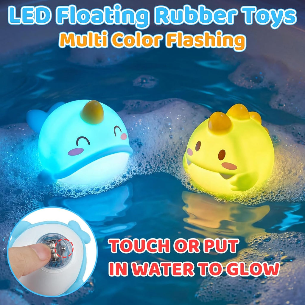 Light Up Dinosaur Bath Toys para Kids Ages 3-5 4-8, Bath Bubble Machine