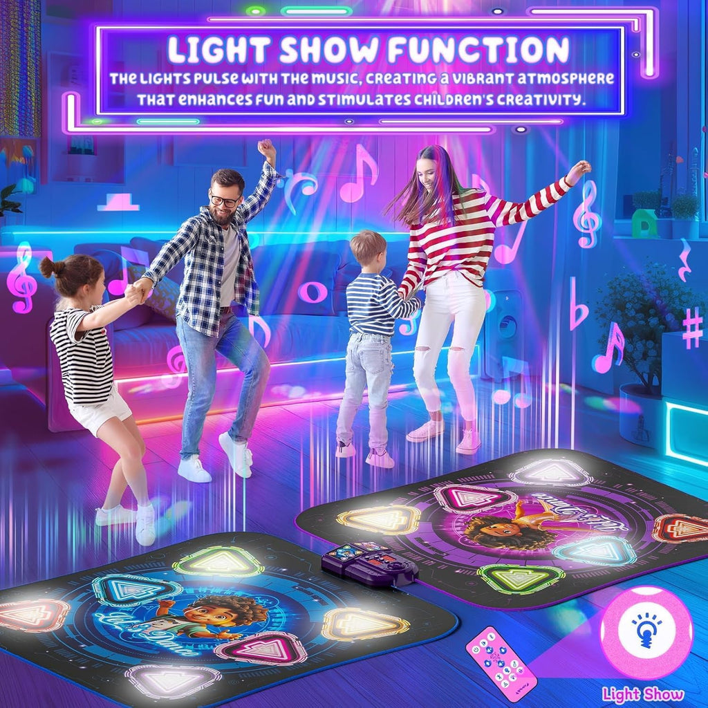 Tapete de baile, recargable con luces, alfombra de baile para 2 jugadores en oposición, juguetes para niños