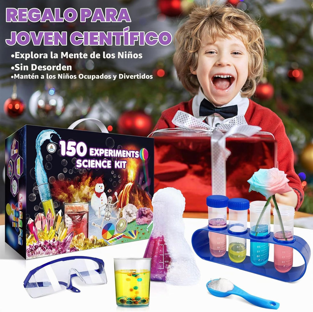 UNGLINGA 150 Experimentos Kit de Ciencias para Niños y Niñas, Juguetes Kit S.T.E.M Ideas de Regalos Cumpleaños Navidad, Química Romper Geodas, Volcán, Proyecto de Actividades Educativas de Física