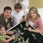 Alfombrilla enrollable para rompecabezas de 3000 piezas, fieltro negro, estilo clásico, portátil, 99 cm x 99 cm, para 6+ años