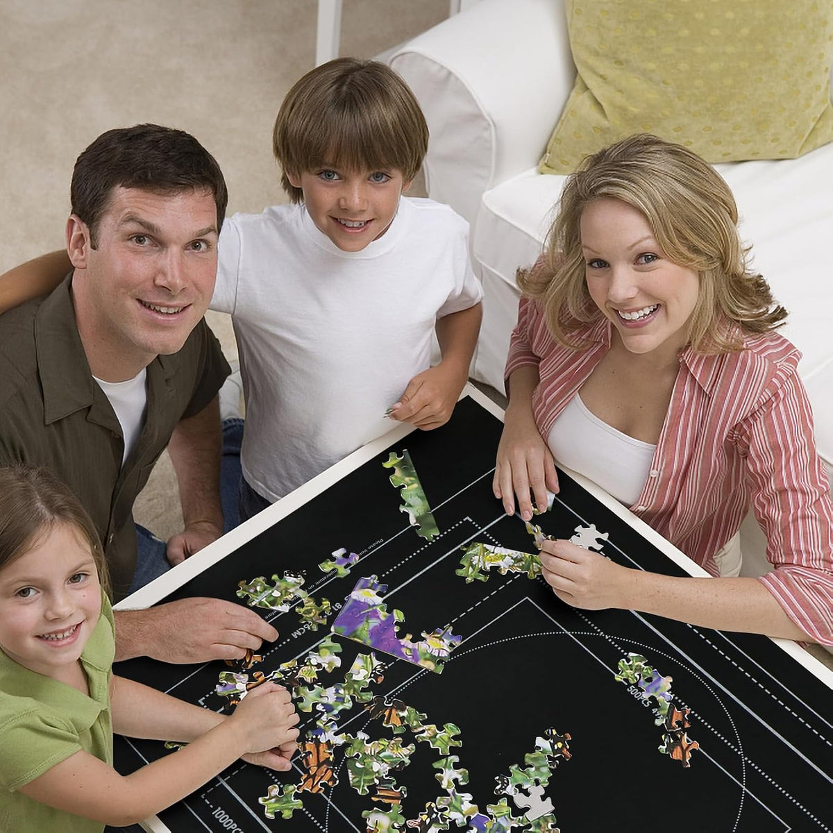 Alfombrilla enrollable para rompecabezas de 3000 piezas, fieltro negro, estilo clásico, portátil, 99 cm x 99 cm, para 6+ años