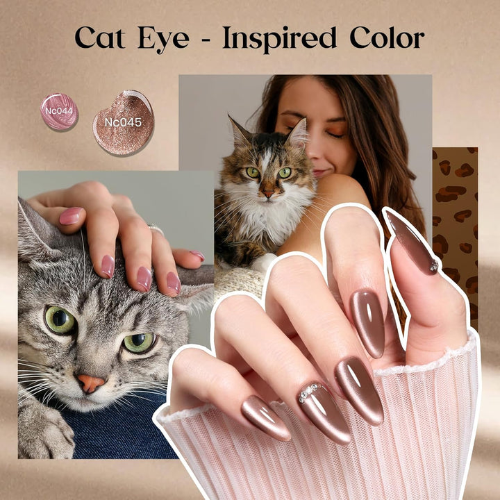 Beetles - Juego de esmaltes de uñas de gel de ojo de gato, 10 color...