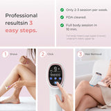 Finequin Depilación láser para mujeres y hombres, contacto de enfri...