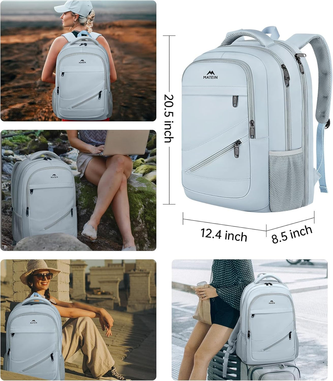 MATEIN - Mochila para portátil de 18 pulgadas para mujer, mochila d...
