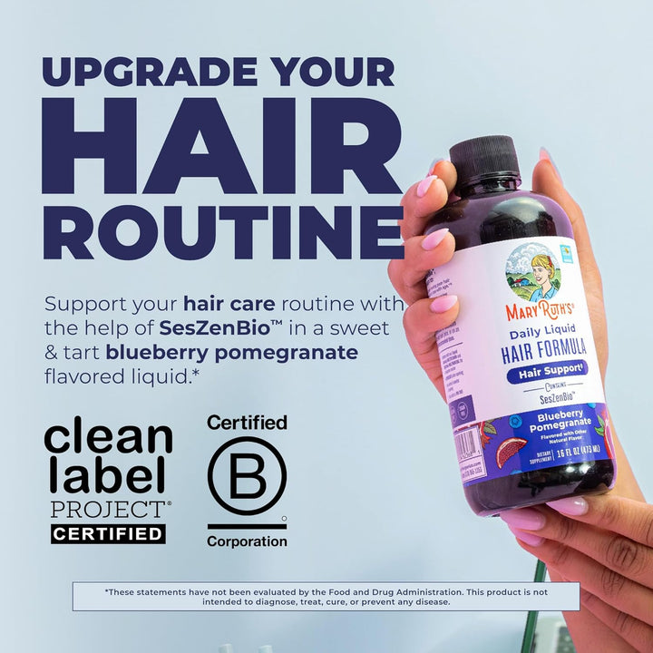 MARYRUTH'S Fórmula líquida diaria para el cabello, con 500 mg d...