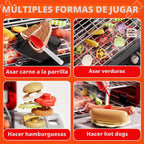 Set de juego para niños Parrilla BBQ de 2 niveles, Parrilla de juguete para niños, Comida de juego para exteriores