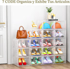 Paquete de 12 organizadores de zapatos, cajas de almacenamiento apilables