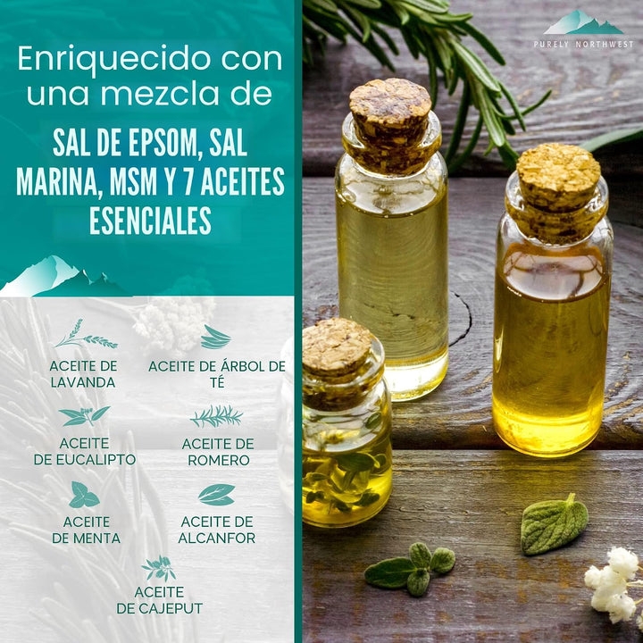 Baño de aceite de árbol de té para pies con sal de Epsom, ayuda a d...