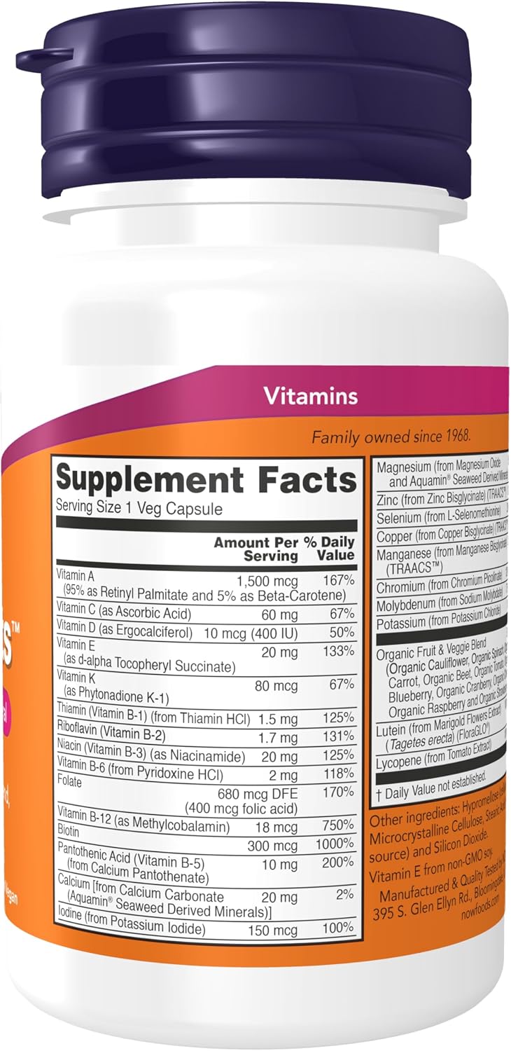 NOW Foods Suplementos, Daily Vits™ con mezcla de frutas y verduras,...