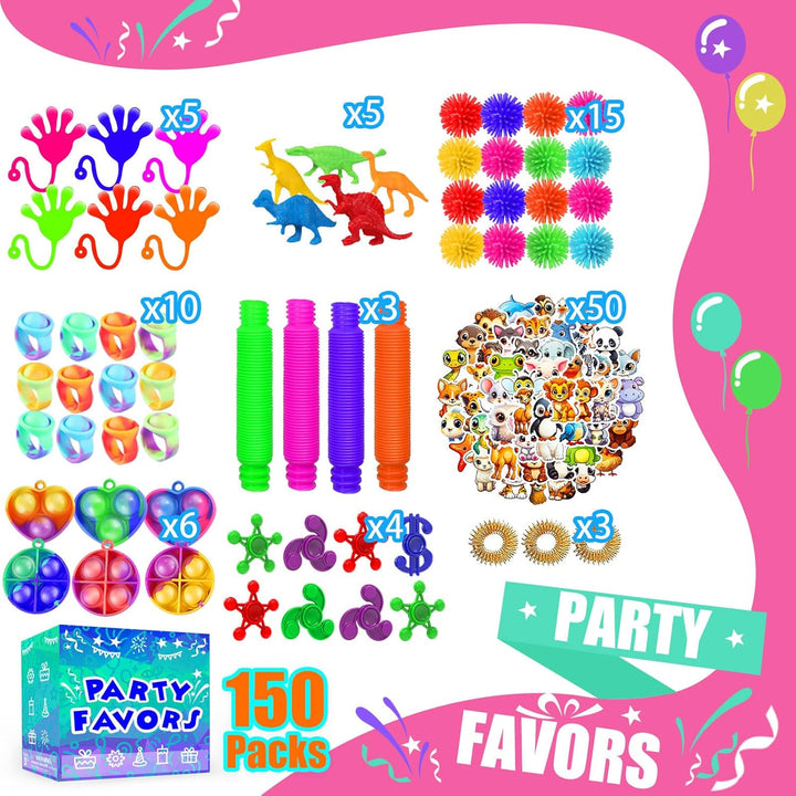 Recuerdos de fiesta para niños de 8-12 y 4-8 años, paquete de 150 j...