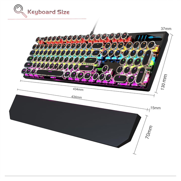 MageGee - Teclado mecánico estilo máquina de escribir para juegos r...