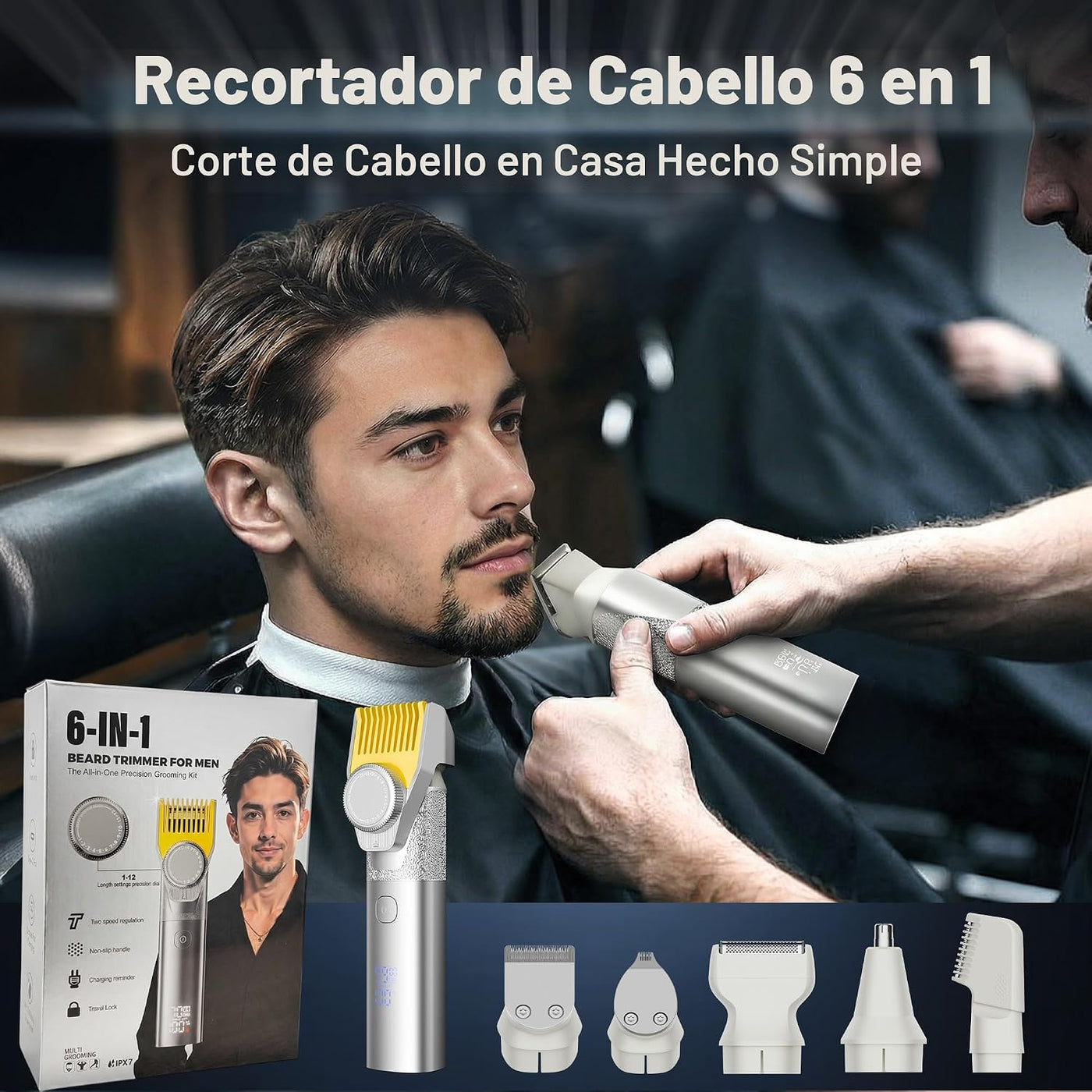 Recortadora de barba para hombres, kit magnético todo en uno para h...