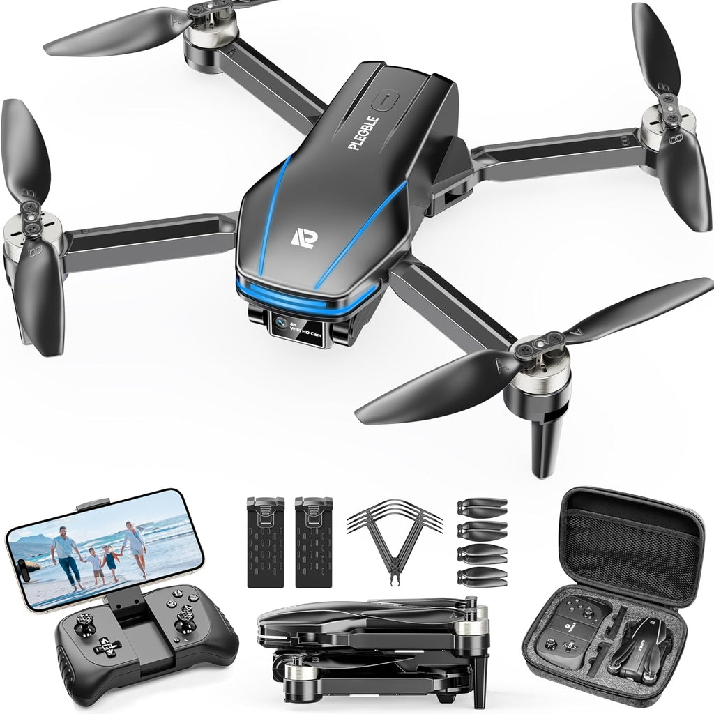 Dron con cámara para niños adultos, dron RC sin escobillas con alarma