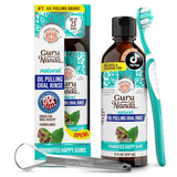 GuruNanda Enjuague Bucal de Aceite de Coco y Menta para Higiene Ora...