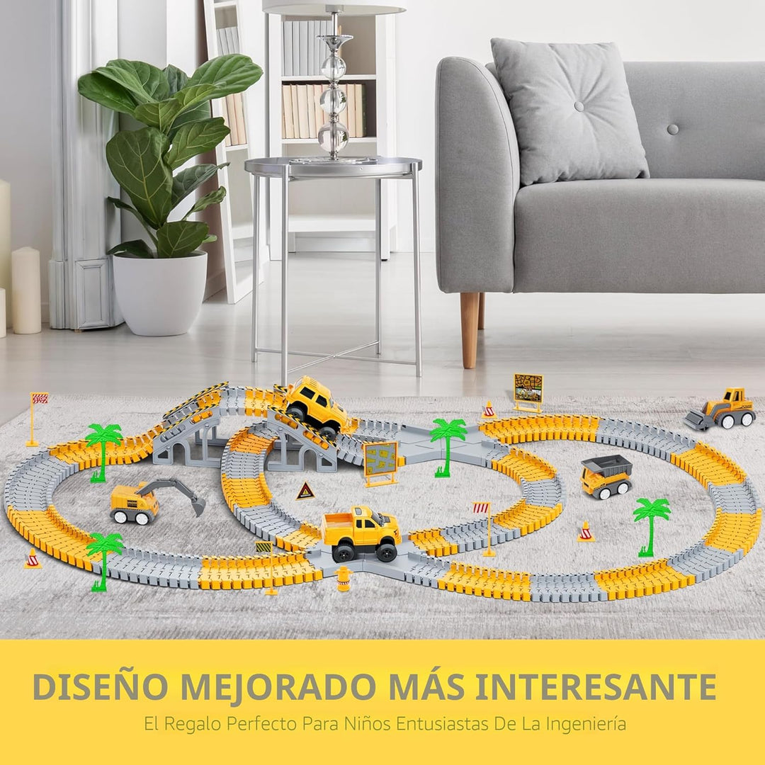 Juguetes para niños 253 piezas Pista de carreras de construcción pa...