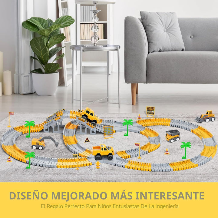 Juguetes para niños 253 piezas Pista de carreras de construcción pa...