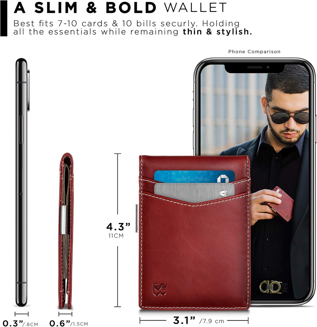 SERMAN BRANDS Money Clip Wallet - Mens Wallets slim Front Pocket RF...