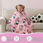 Hello Kitty Manta de fútbol para niños, 90 x 62 pulgadas, manta de felpa suave para sofá, cama o eventos deportivos, torneo mundial 2026 (producto oficial) por Franco