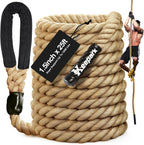 Cuerda de escalar para gimnasio - Cuerdas de ejercicio de 1.5 pulgadas de diámetro en longitudes de 10FT, 15FT, 20FT, 25FT, 30FT, 35FT, 40FT, 50FT para fitness y entrenamiento de fuerza, cuerda de escalada para adultos en casa, interior o exterior