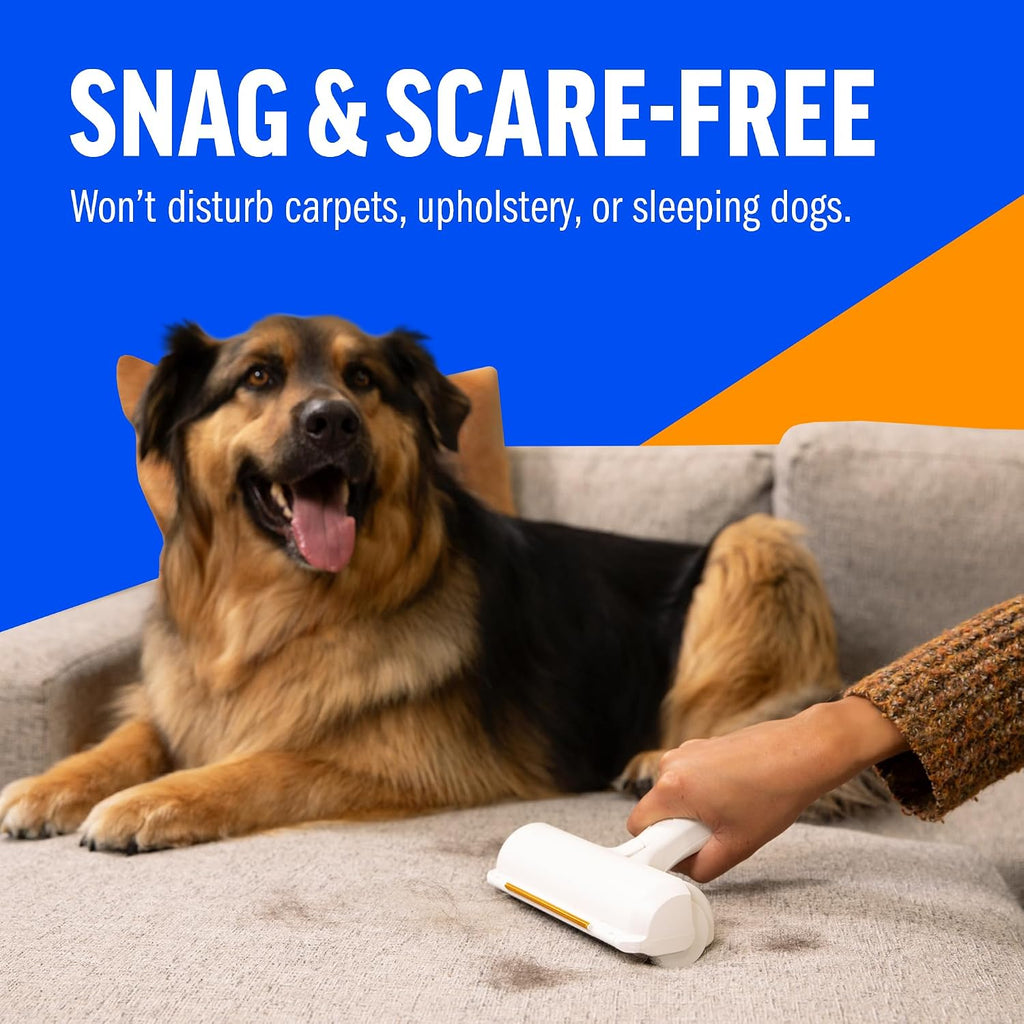 ChomChom Roller & Rake - Rodillo reutilizable para depilación de mascotas con accesorio de rastrillo para piel de gato y perro en muebles, sofá, alfombra, automóvil, alfombras, ropa de cama y más, portátil, ecológico