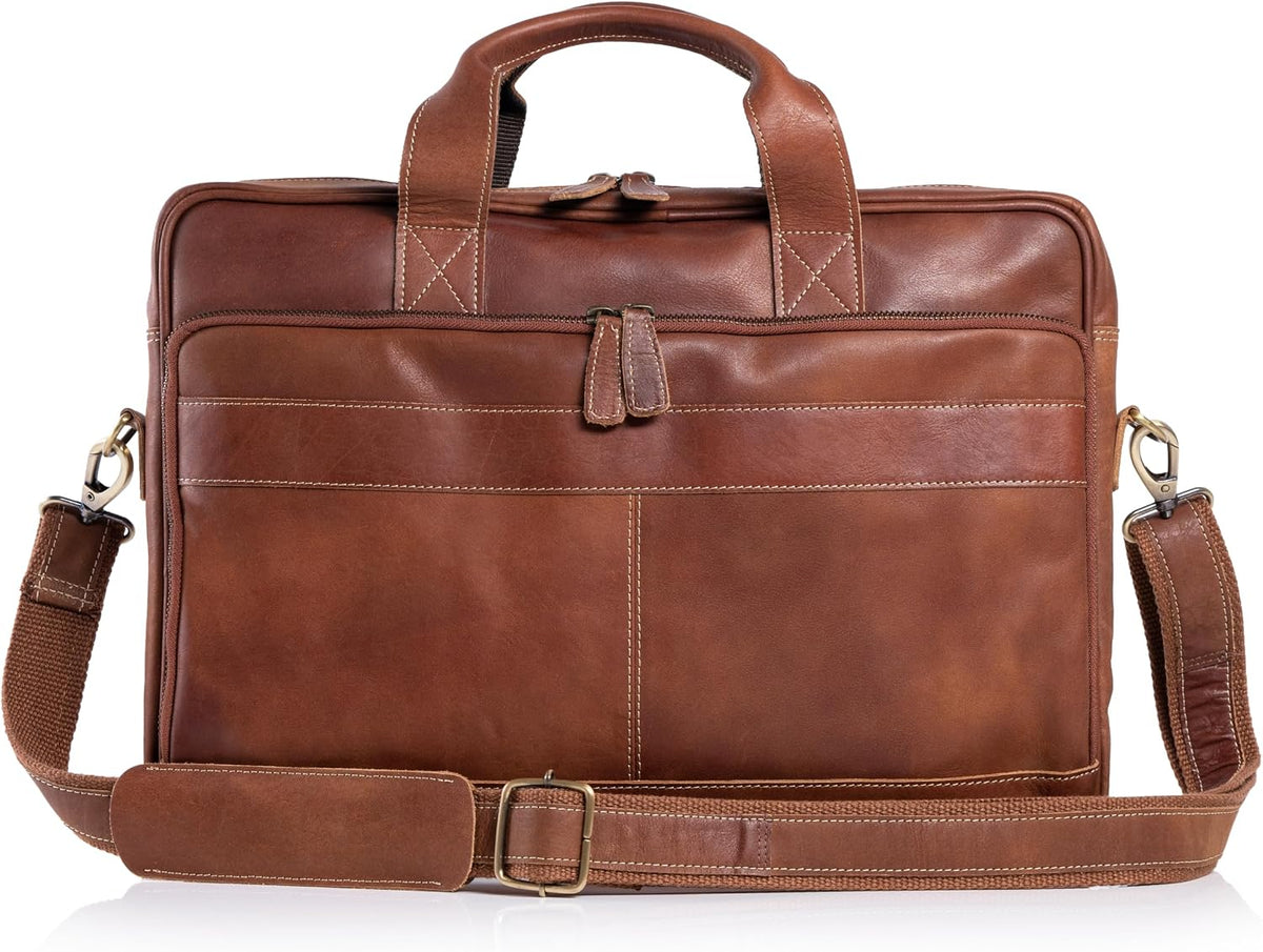 KomalC Maletines de cuero de 16 pulgadas para computadora portátil, bolsas de mensajero para hombres y mujeres, mejor bolso de oficina