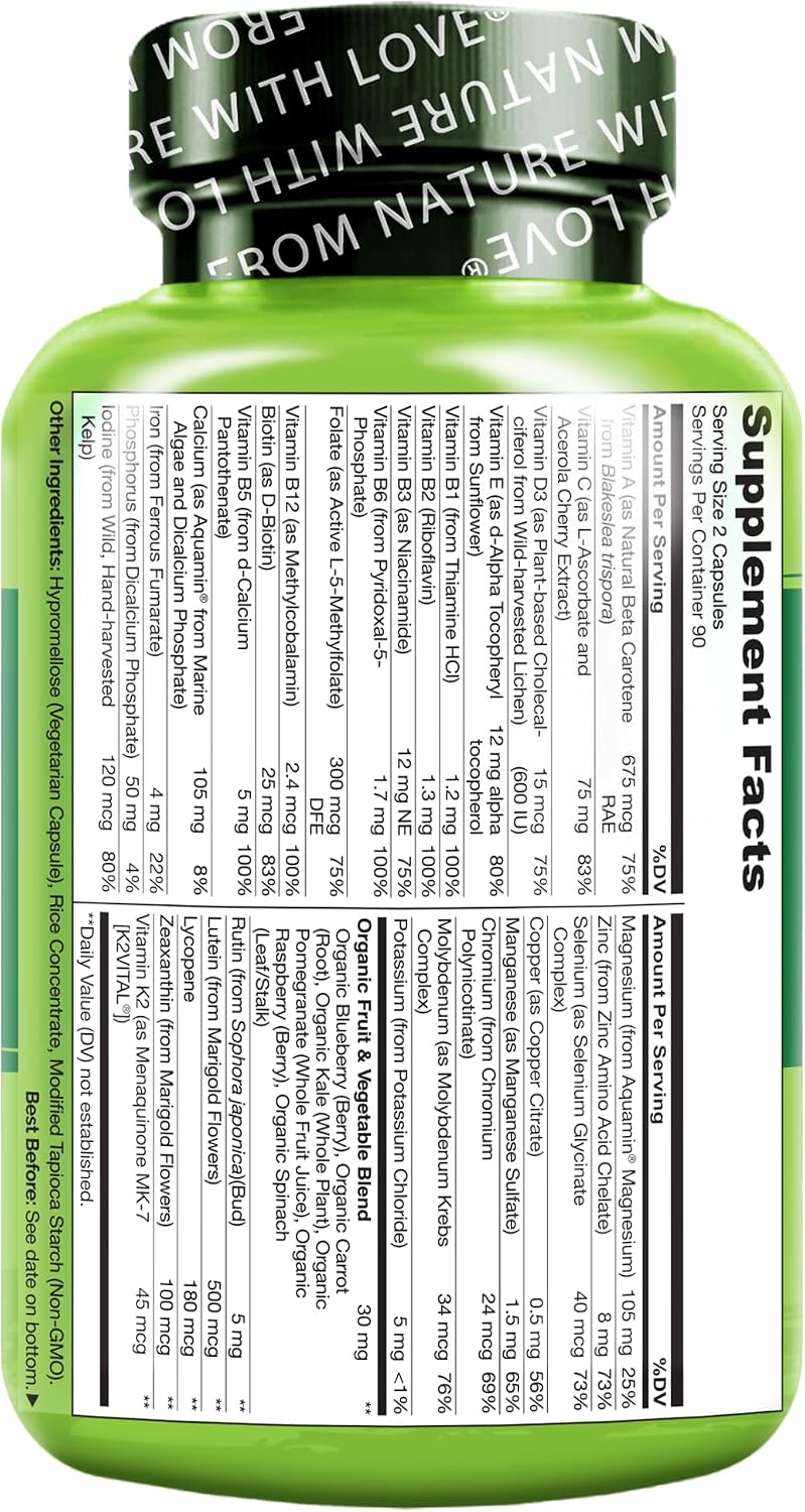 NATURELO Multivitaminas para Adolescentes Niñas/Niños, 180 Cápsula...