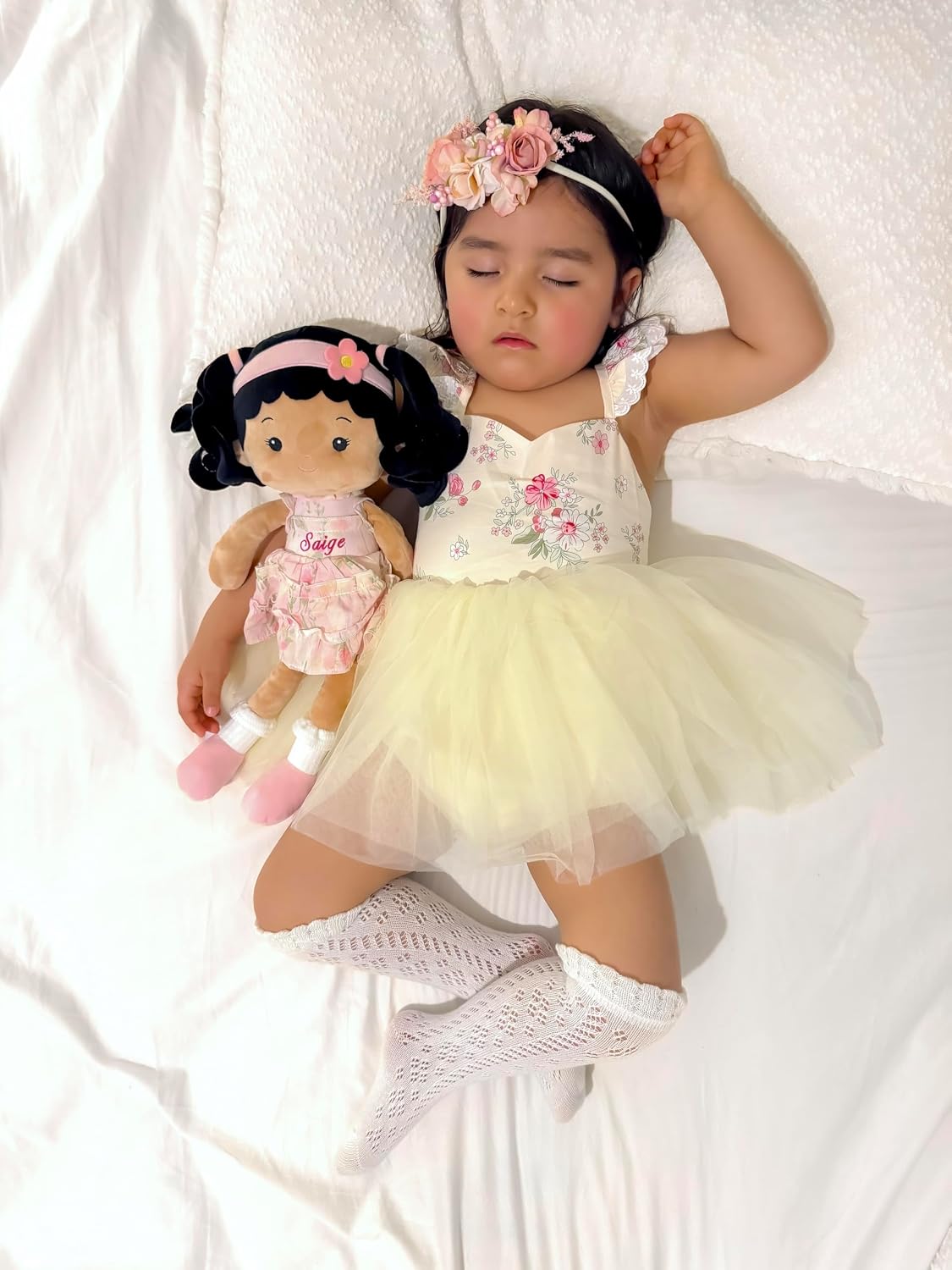 LeyaDoll Muñeca de bebé suave de felpa (40,6 cm), Princesa Petal-bronceada