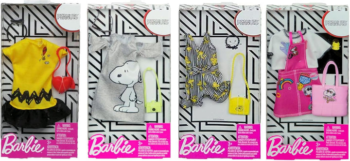 Barbie Fashion Peanuts - Conjunto de 4 paquetes de ropa con accesor...