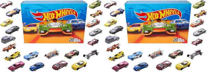 Hot Wheels Paquete de 40 autos y camiones de juguete, juego de 20 v...